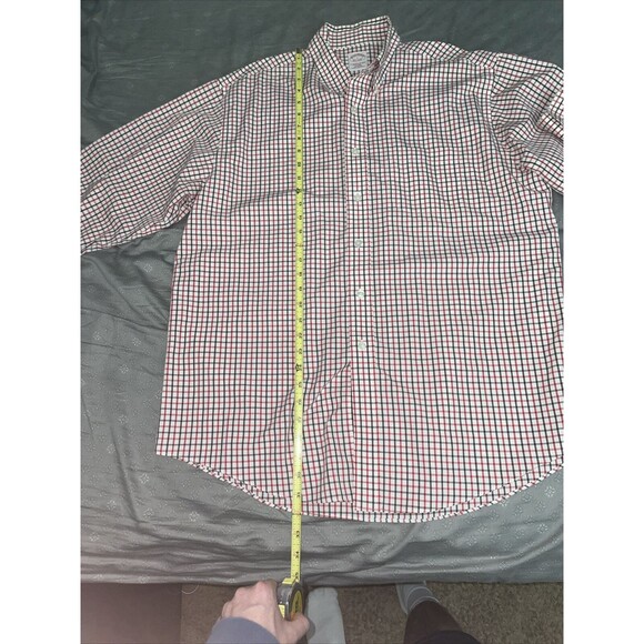 Brooks Brothers Original Polo Button Down Shirt Size L Red Grey White Check - Picture 10 of 13